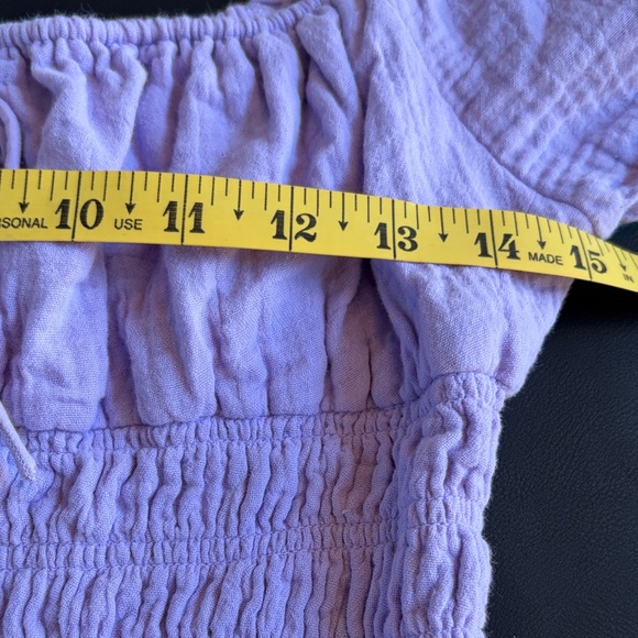 Sunday Best Lavender Smocked Puff Sleeve Mini Dress Size S - Picture 6 of 7